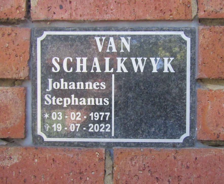 SCHALKWYK Johannes Stephanus, van 1977-2022