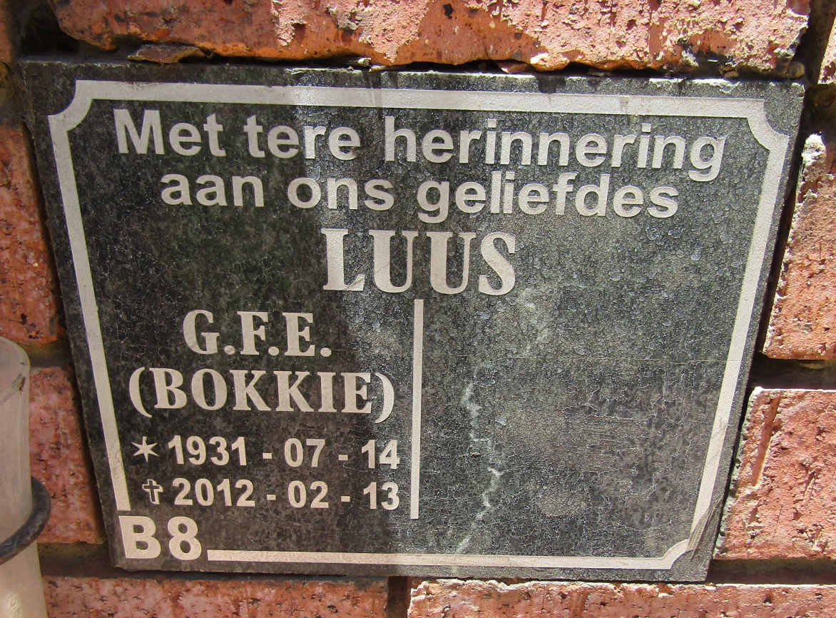 LUUS G.F.E. 1931-2012