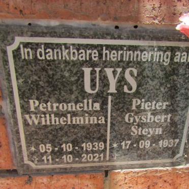 UYS Pieter Gysbert Steyn 1937- & Petronella Wilhelmina 1939-2021