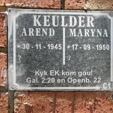 KEULDER Arend 1945- & Maryna 1950-