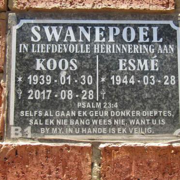 SWANEPOEL Koos 1939-2017 & Esme 1944-