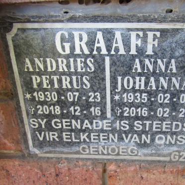 GRAAFF Andries Petrus 1930-2018 & Anna Johanna 1935-2016