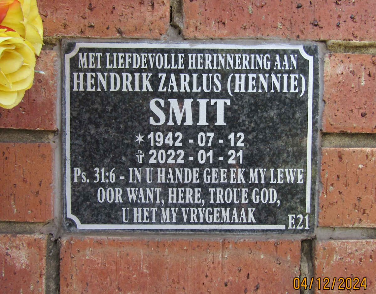 SMIT Hendrik Zarlus 1942-2022