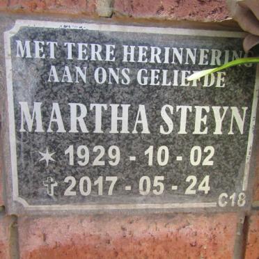 STEYN Martha 1929-2017