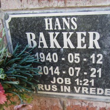BAKKER Hans 1940-2014