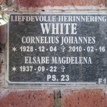 WHITE Cornelius Johannes 1928-2010 & Elsabe Magdalena 1937-