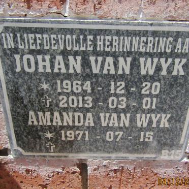 WYK Johan, van 1964-2013 & Amanda 1971-