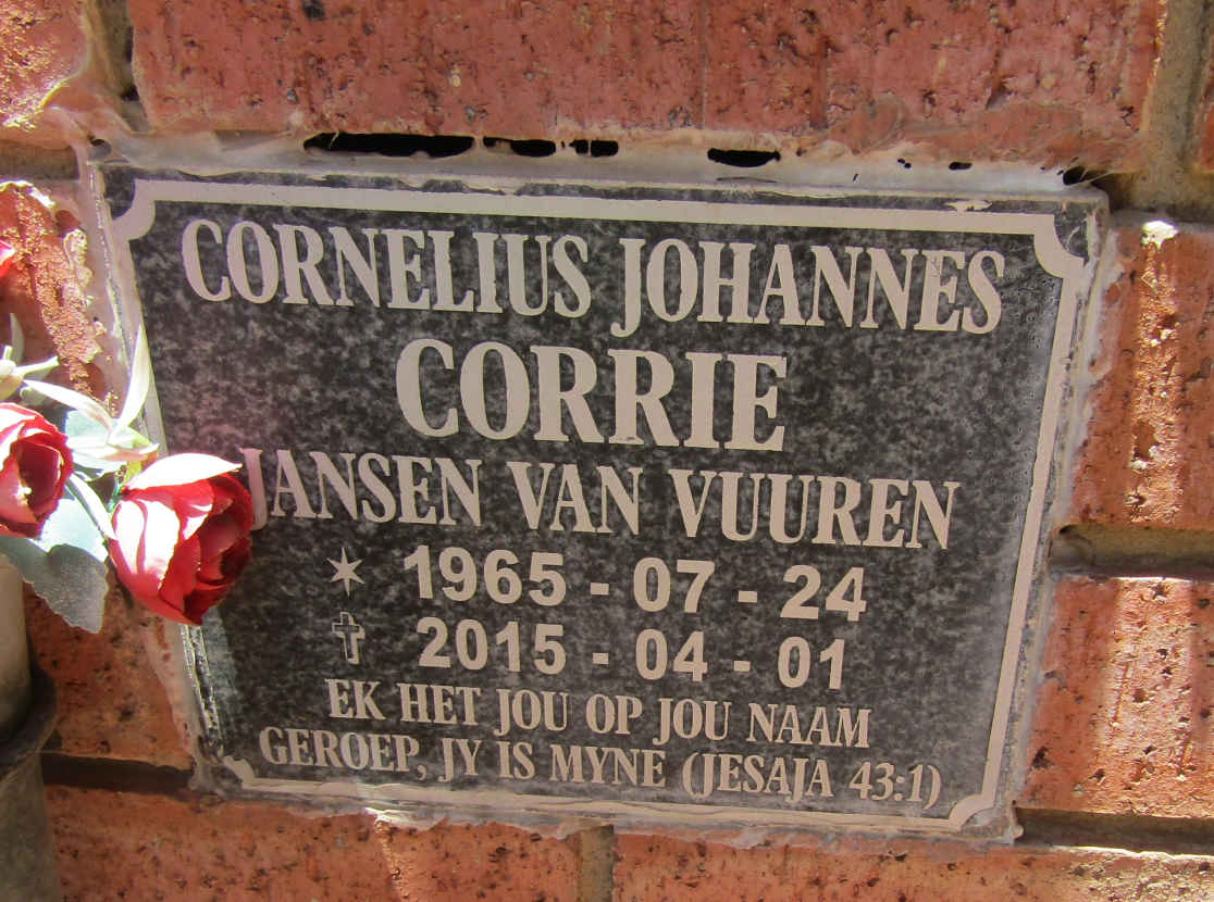 VUUREN Cornelius Johannes, Jansen van 1965-2015