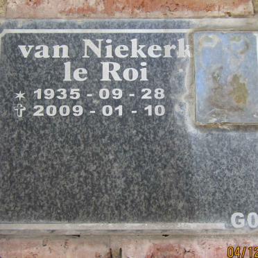 NIEKERK Le Roi, van 1935-2009