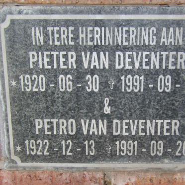 DEVENTER Pieter, van 1920-1991 & Petro 1922-1991