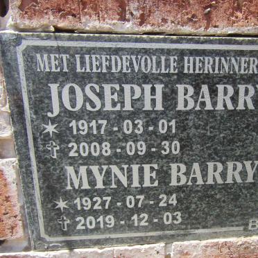 BARRY Joseph 1917-2008 & Mynie 1927-2019