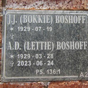 BOSHOFF J.J. 1929- & A.D. 1929-2023