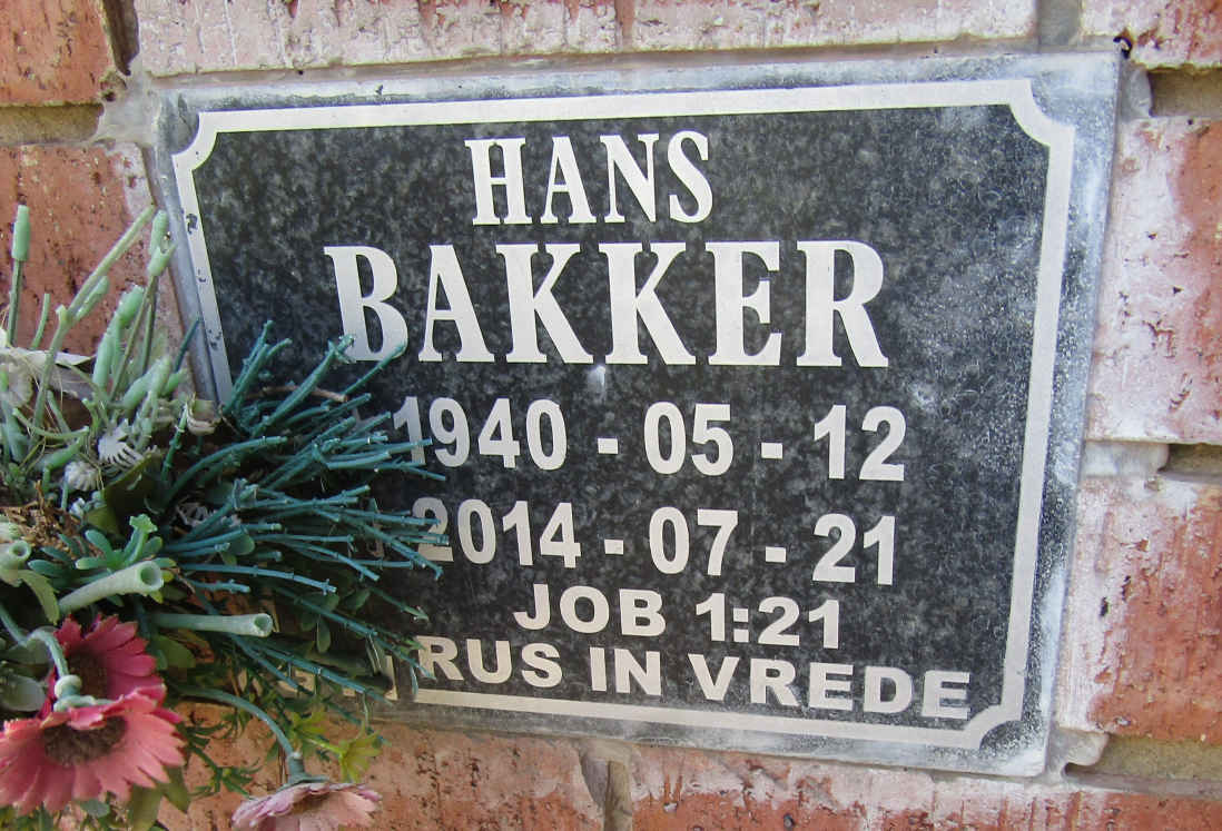 BAKKER Hans 1940-2014