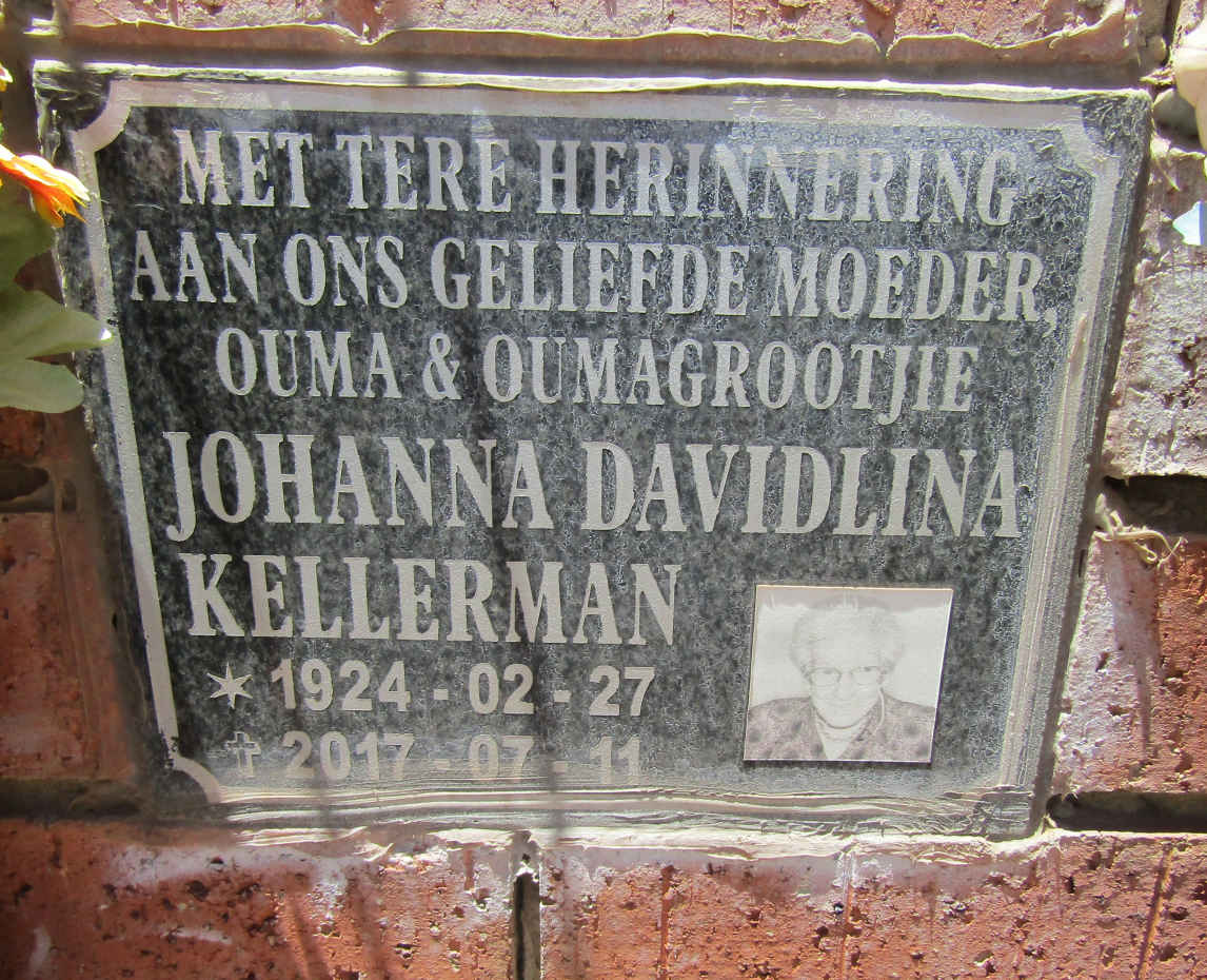 KELLERMAN Johanna Davidlina 1924-2017