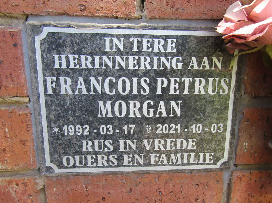 MORGAN Francois Petrus 1992-2021