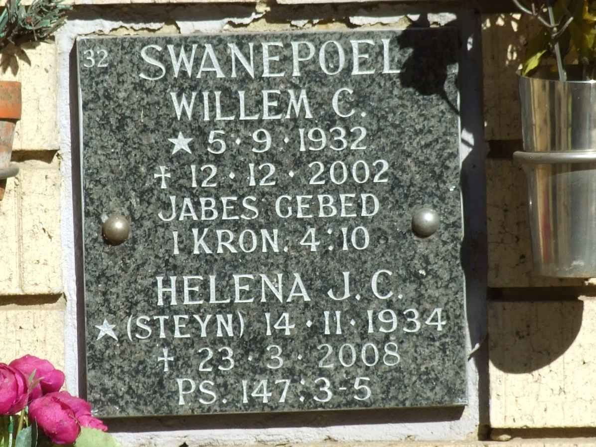 SWANEPOEL Willem C. 1932-2002 &amp; Helena J.C. STEYN 1934-2008