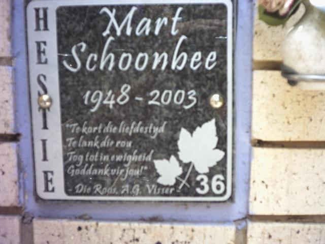 SCHOONBEE Mart 1948-2003