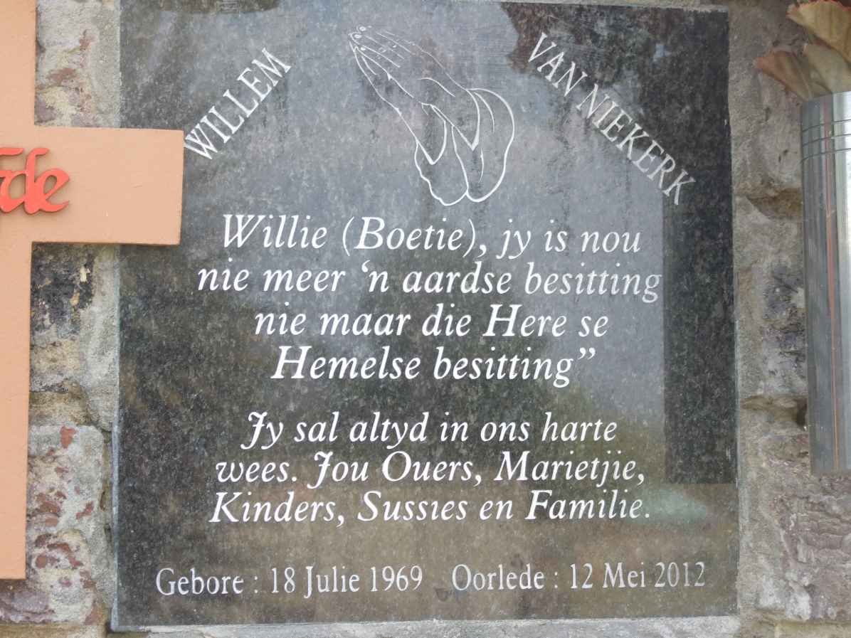 NIEKERK Willem, van 1969-2012
