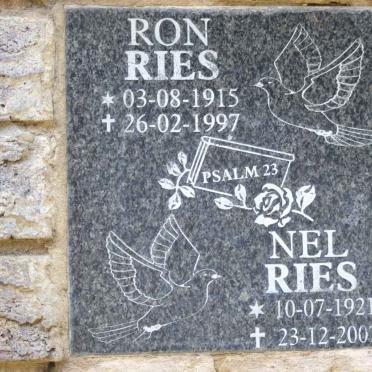 RIES Ron 1915-1997 &amp; Nel 1921-2007 