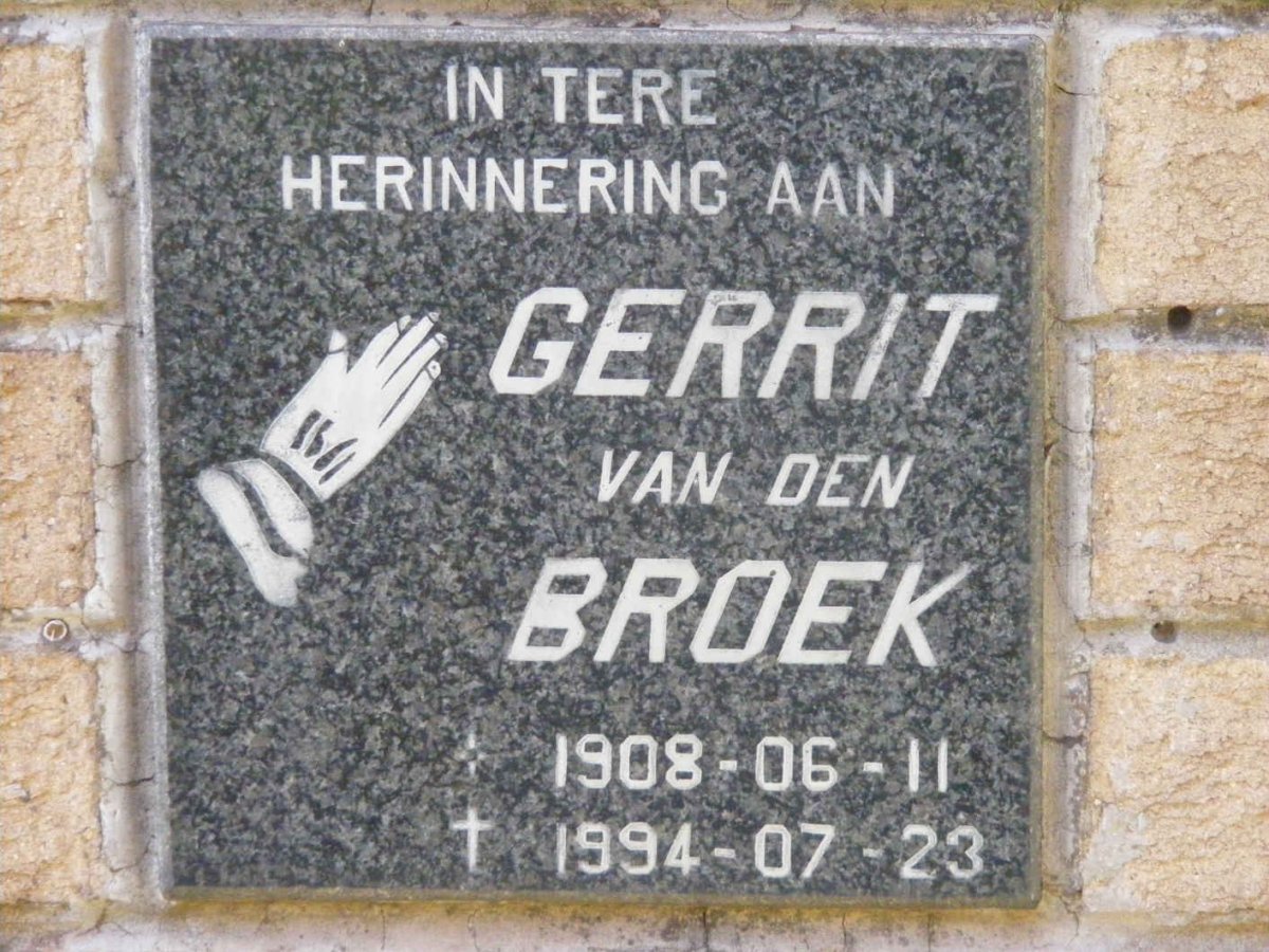 BROEK Gerrit, van den 1908-1994