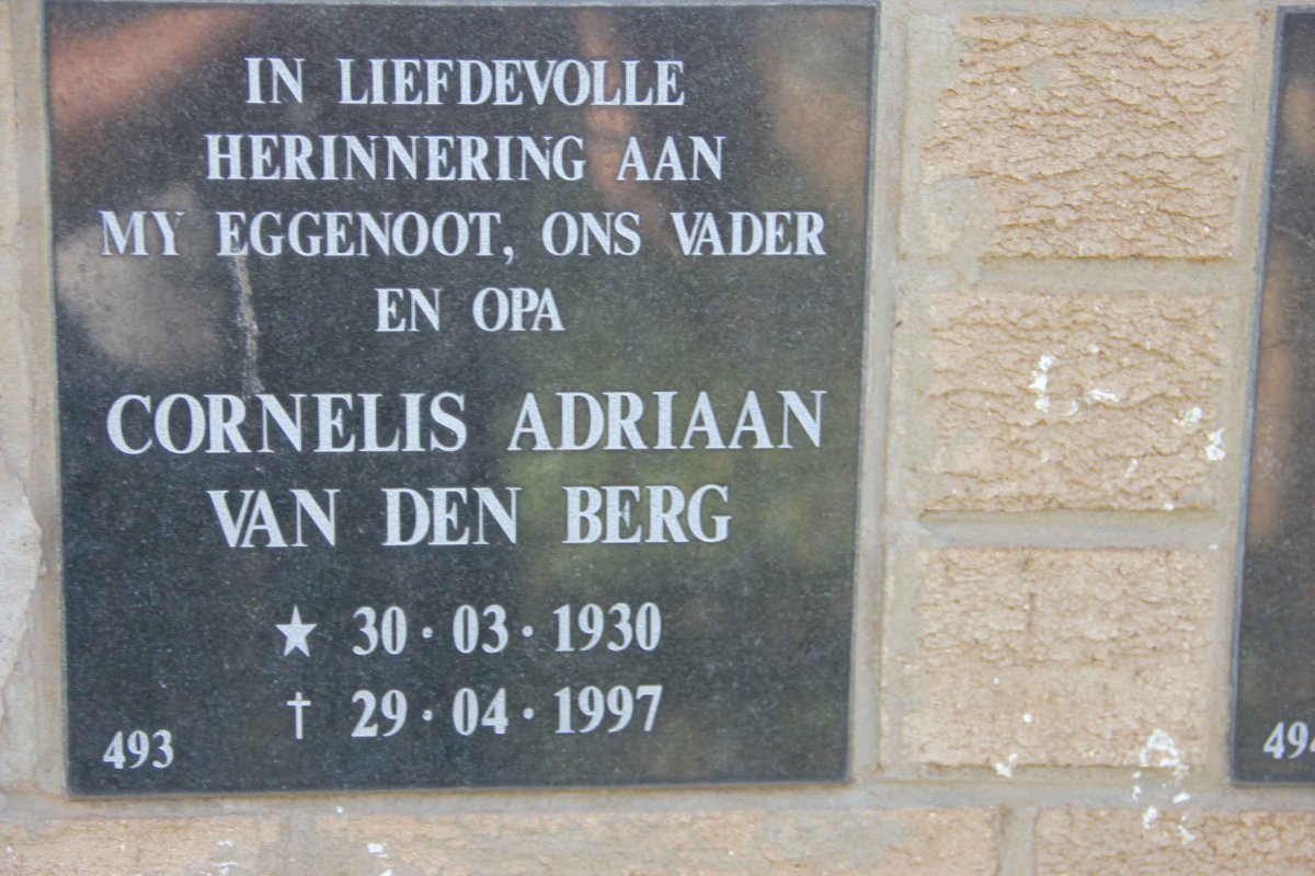 BERG Cornelis Adriaan, van den 1930-1997