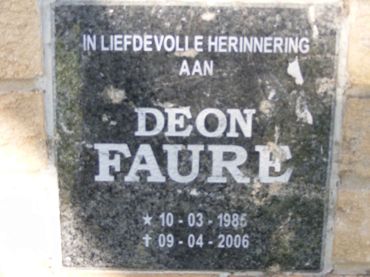 FAURE Deon 1985-2006