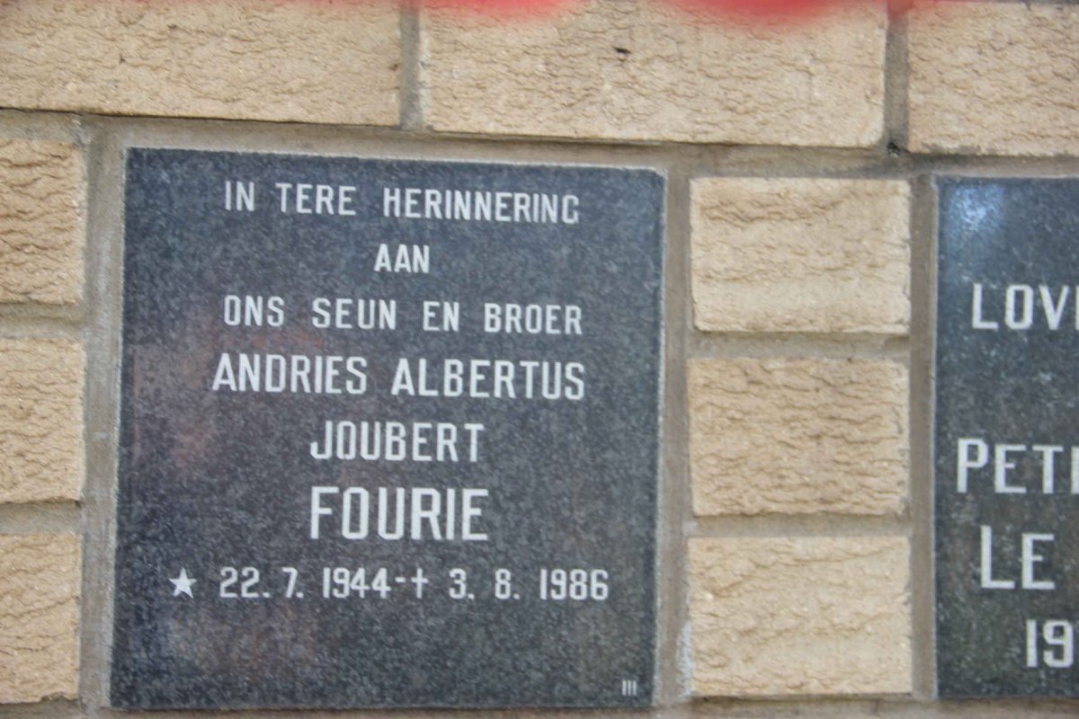 FOURIE Andies Albertus 1944-1986