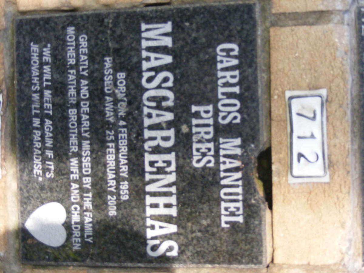 MASCARENHAS Carlos Manuel Pires 1959-2006