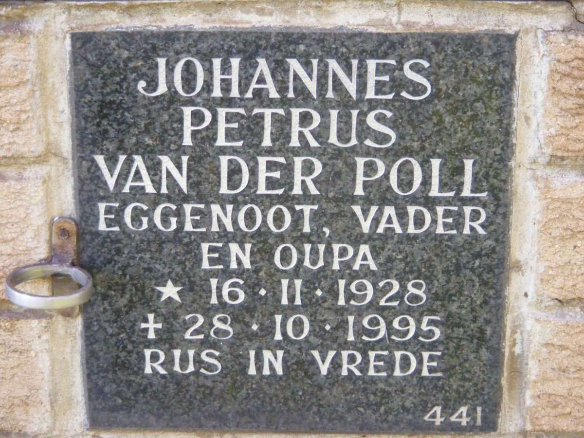 POLL Johannes Petrus, van der 1928-1995