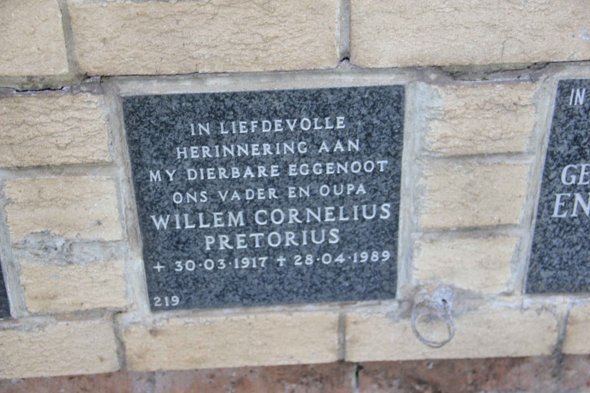 PRETORIUS Willem Cornelius 1917-1989