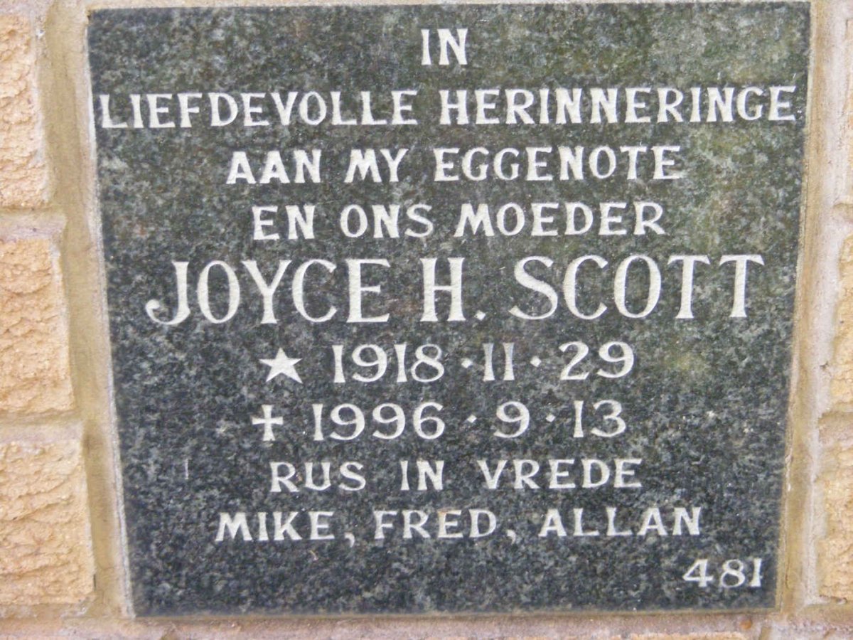 SCOTT Joyce H. 1918-1996
