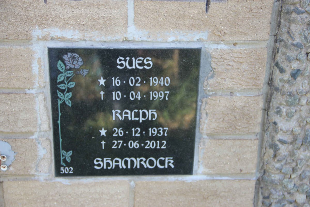 SHAMROCK Ralph 1937-2012 &amp; Sues 1940-1997