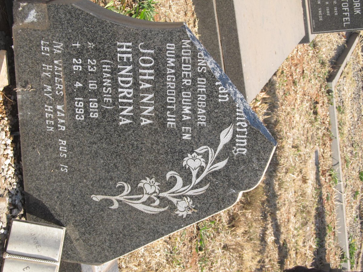 ? Hendrik Balthazar 1919-1982 &amp; Johanna Hendrina 1919-1993