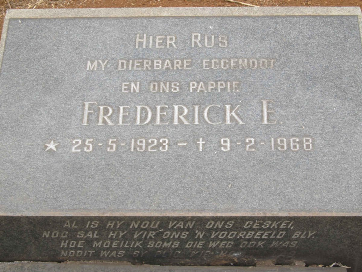 ? Frederick E. 1923-1968