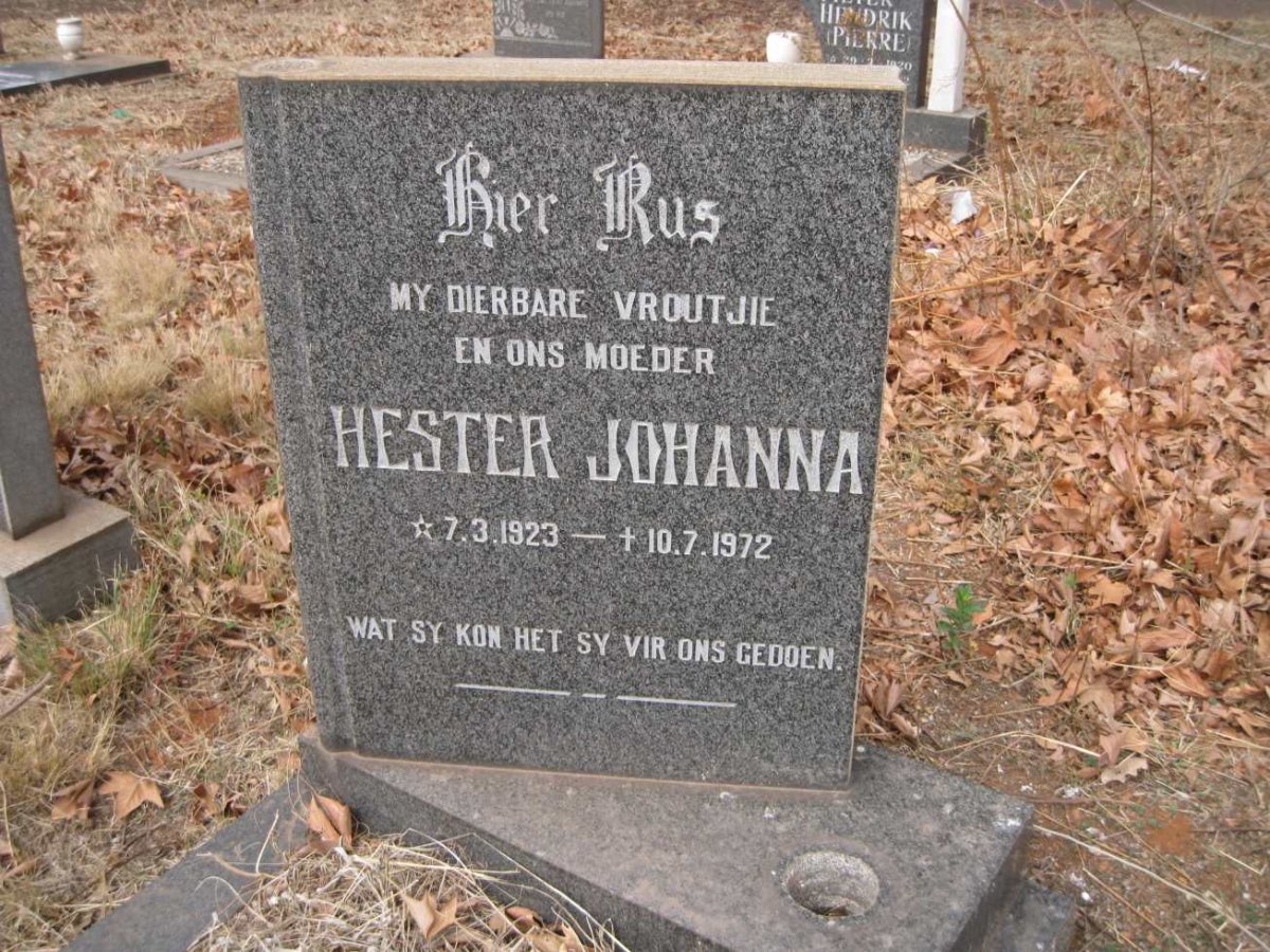 ? Hester Johanna 1923-1972