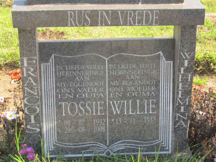 ? Francois 1932-2008 &amp; Wilhelmina 1937-