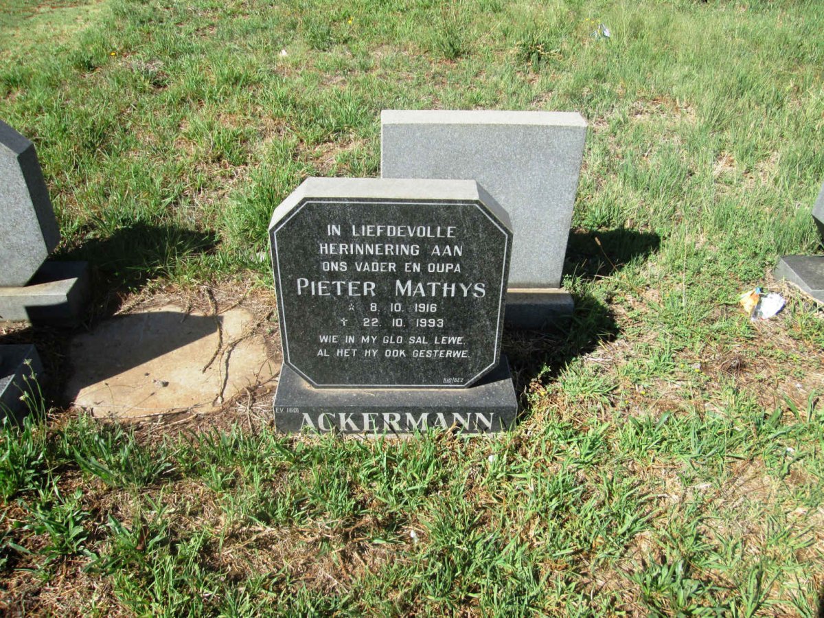ACKERMANN Pieter Mathys 1916-1993