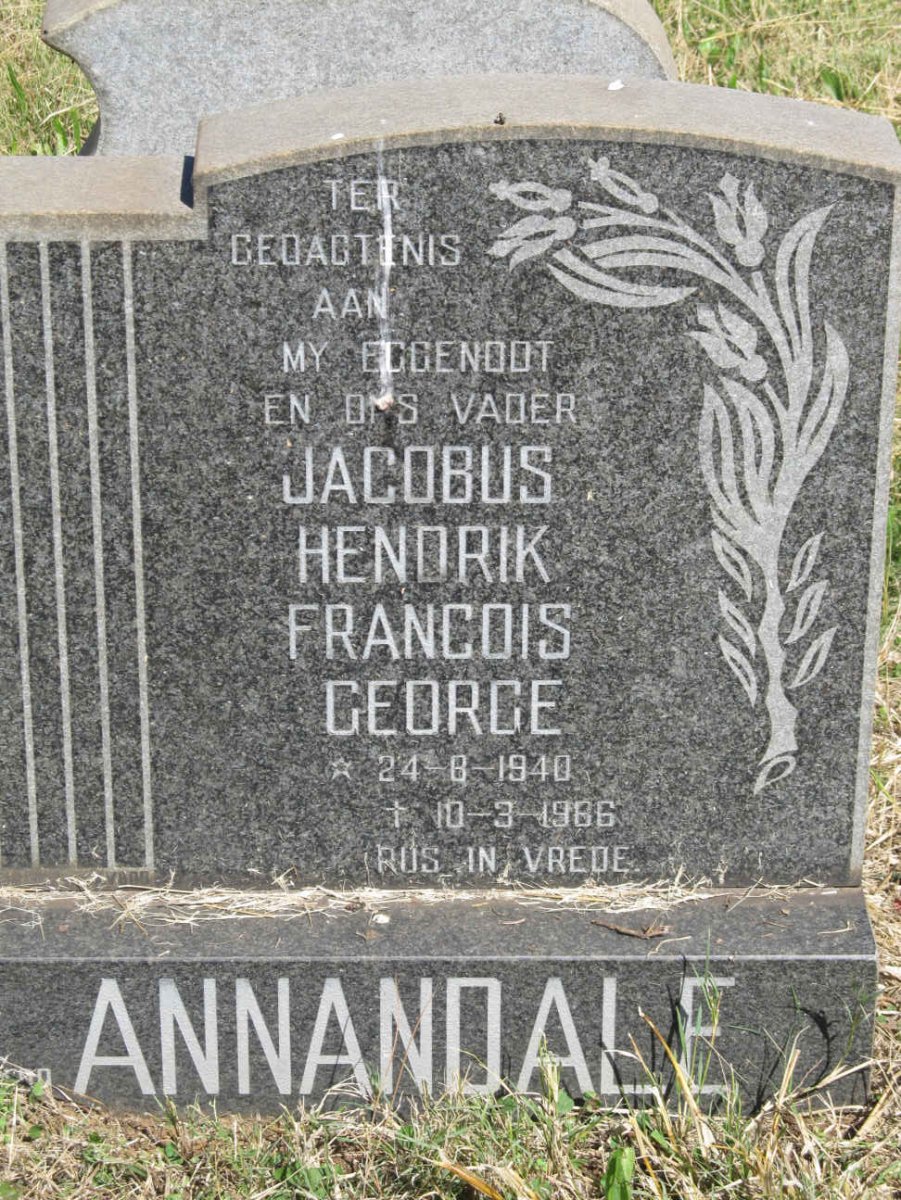 ANNANDALE Jacobus Hendrik Francois George  1940-1986