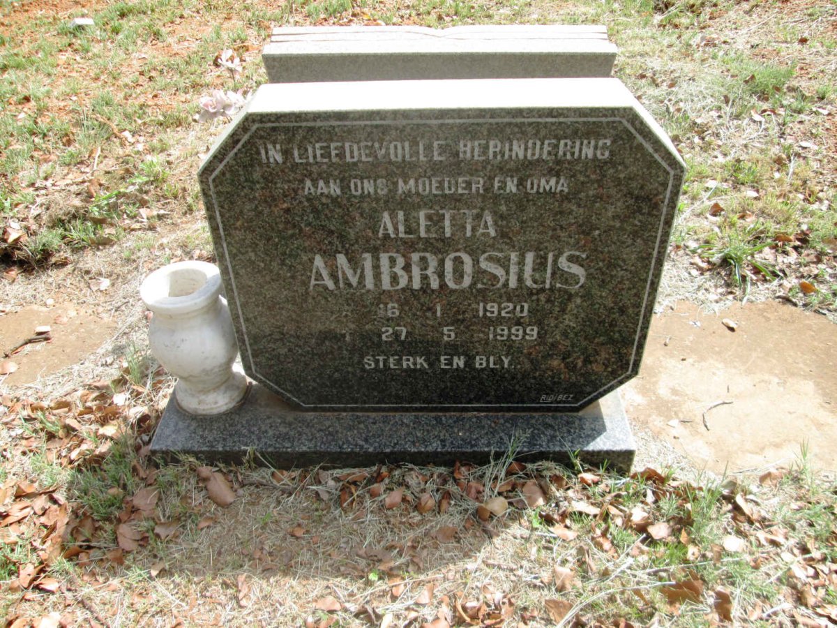 AMBROSIUS Aletta 1920-1999