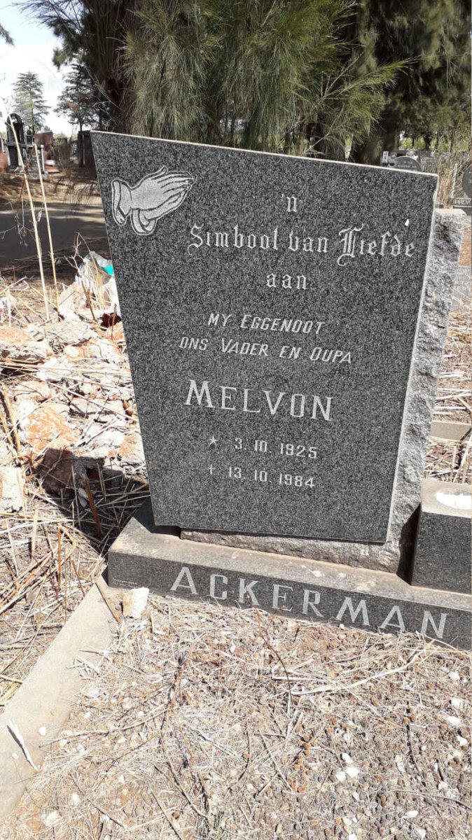 ACKERMAN Melvon 1925-1984