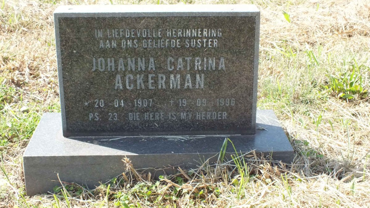 ACKERMAN Johanna Catrina 1907-1996