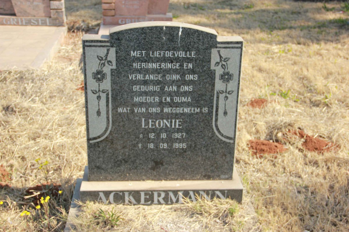 ACKERMAN Leonie 1927-1995