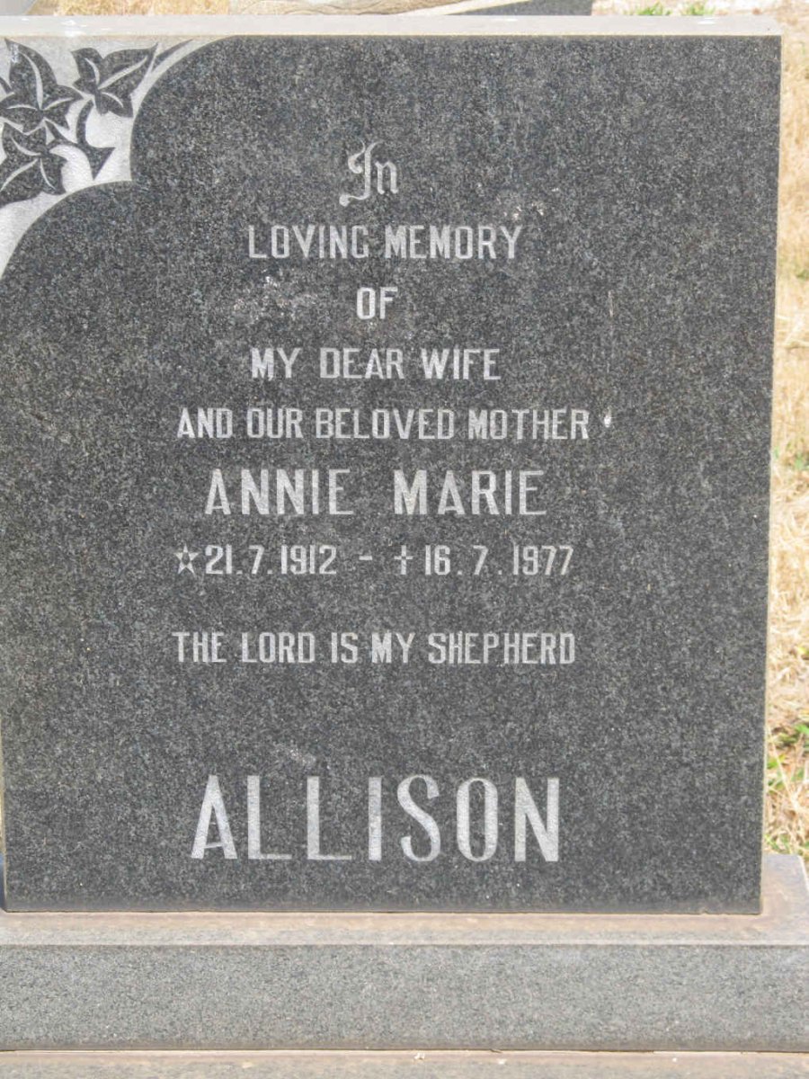 ALLISON Annie Marie 1912-1977
