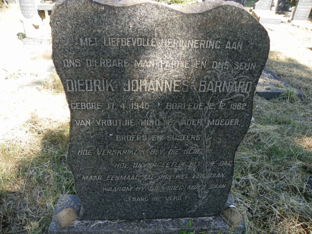 BARNARD Diedrik Johannes 1940-1962