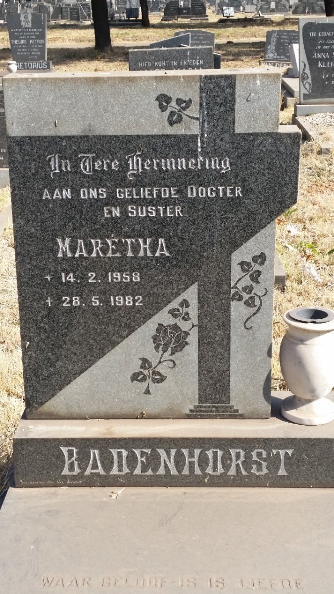BADENHORST Marétha 1958-1982