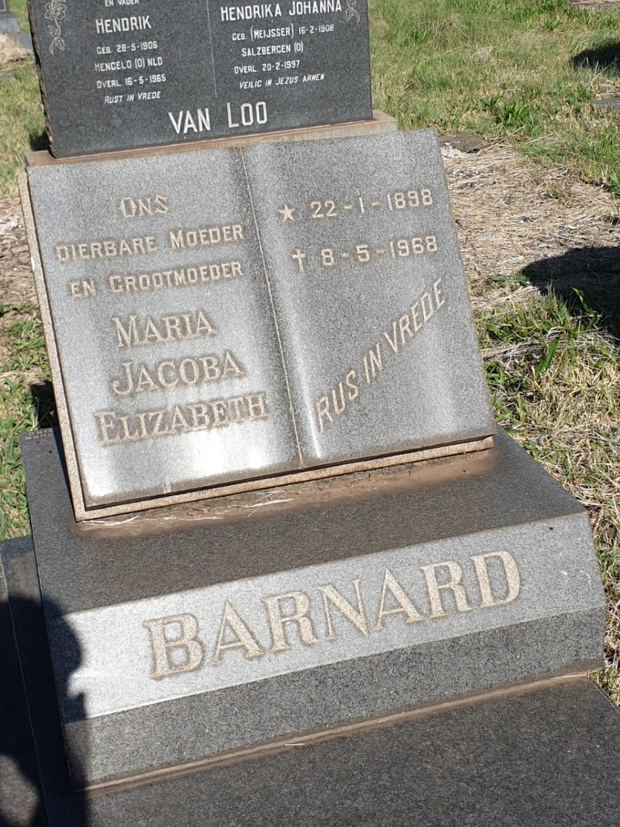 BARNARD Maria Jacoba Elizabeth 1898-1968