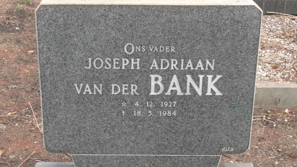 BANK Joseph Adriaan, van der 1927-1984