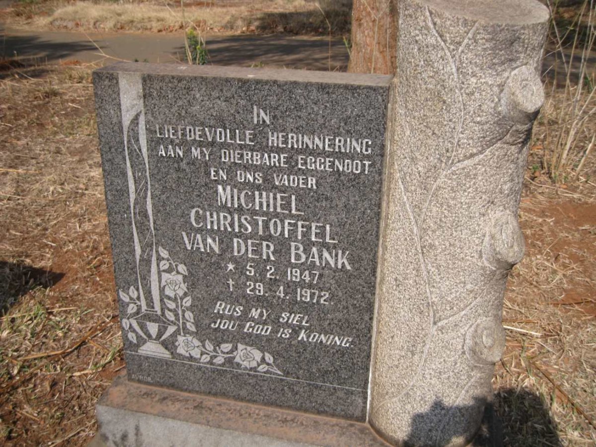 BANK Michiel Christoffel, van der 1947-1972