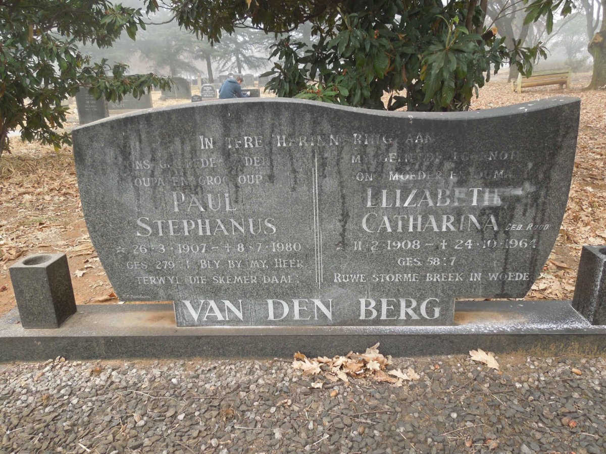 BERG Paul Stephanus, van den 1907-1980 &amp; Elizabeth Catharina 1908-1964