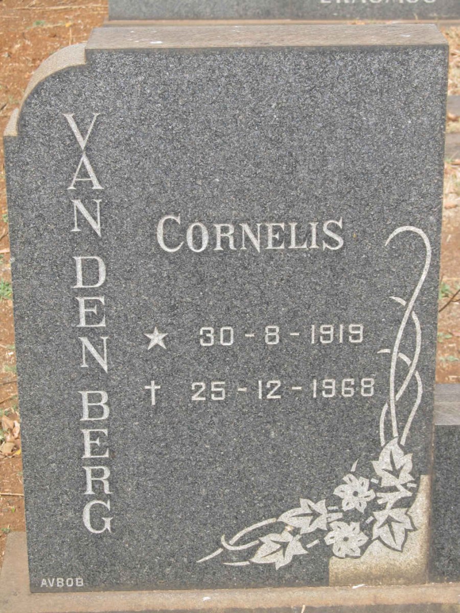 BERG Cornelis, van den 1919-1968